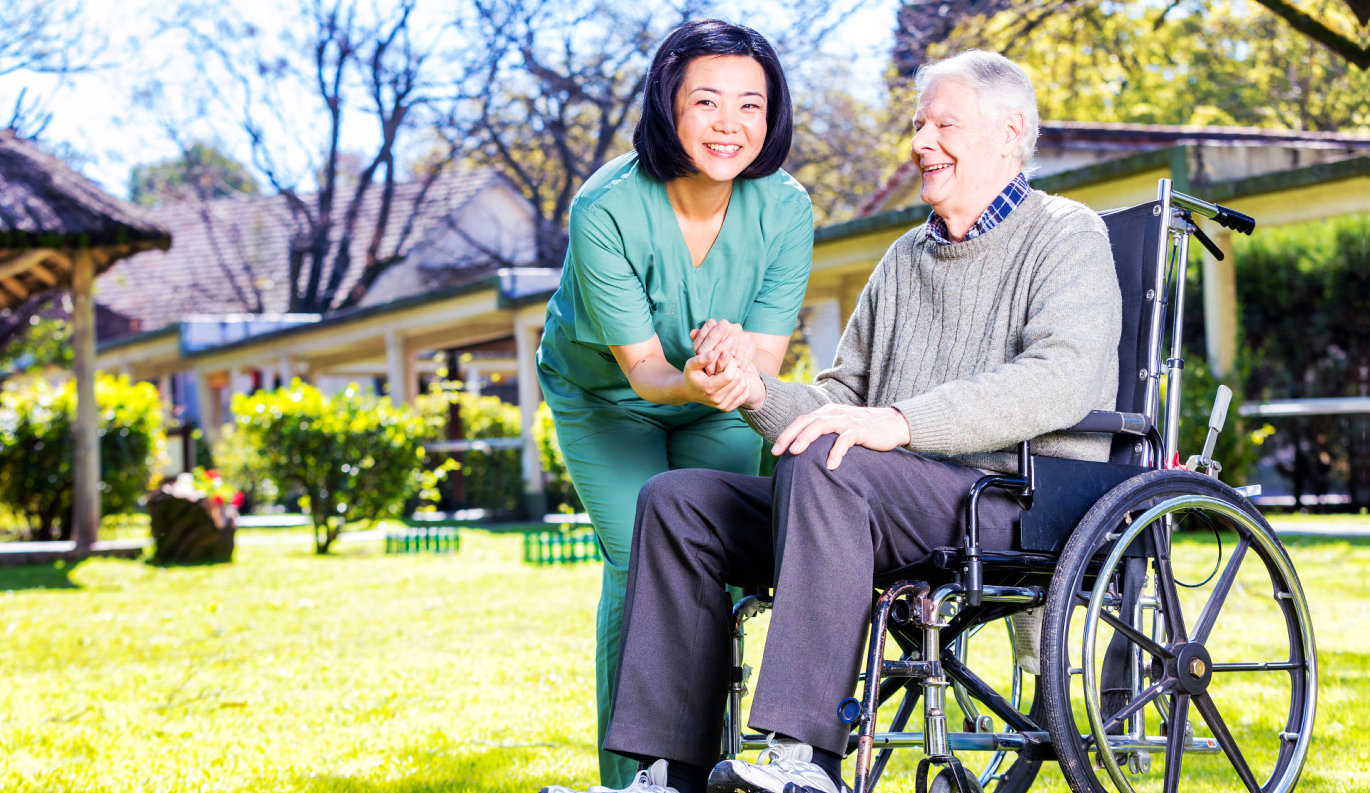 Home care caregiver with client