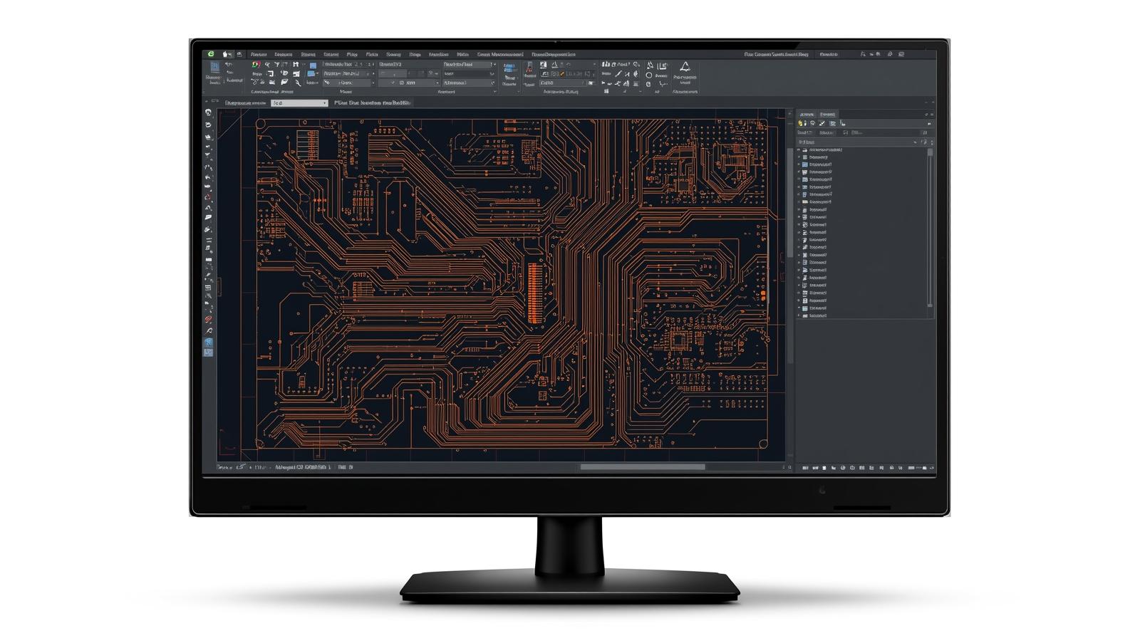 Product development interface showing PCB layout work