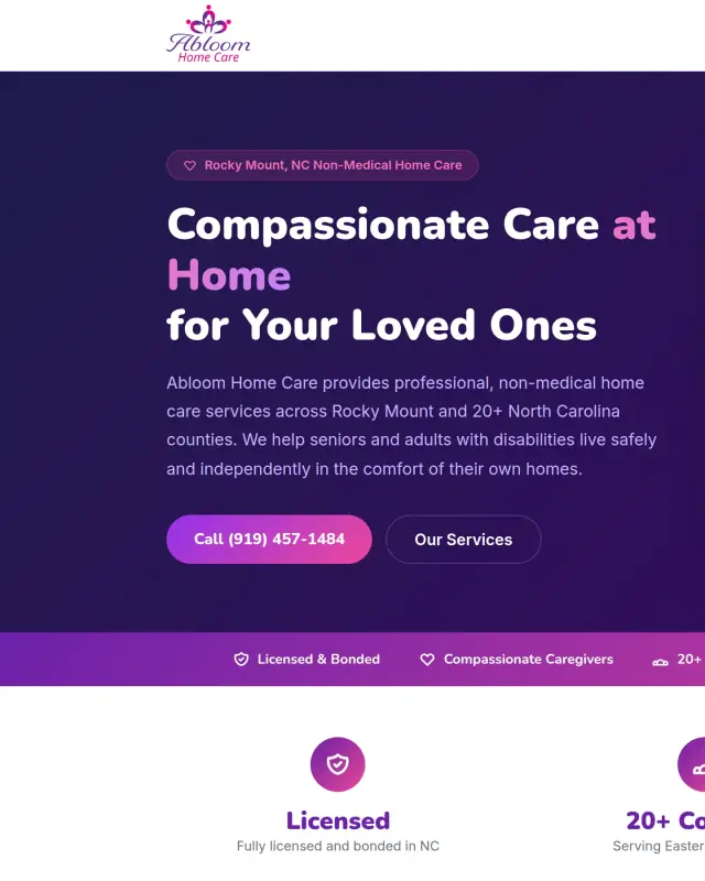 Concept for Abloom Home Care