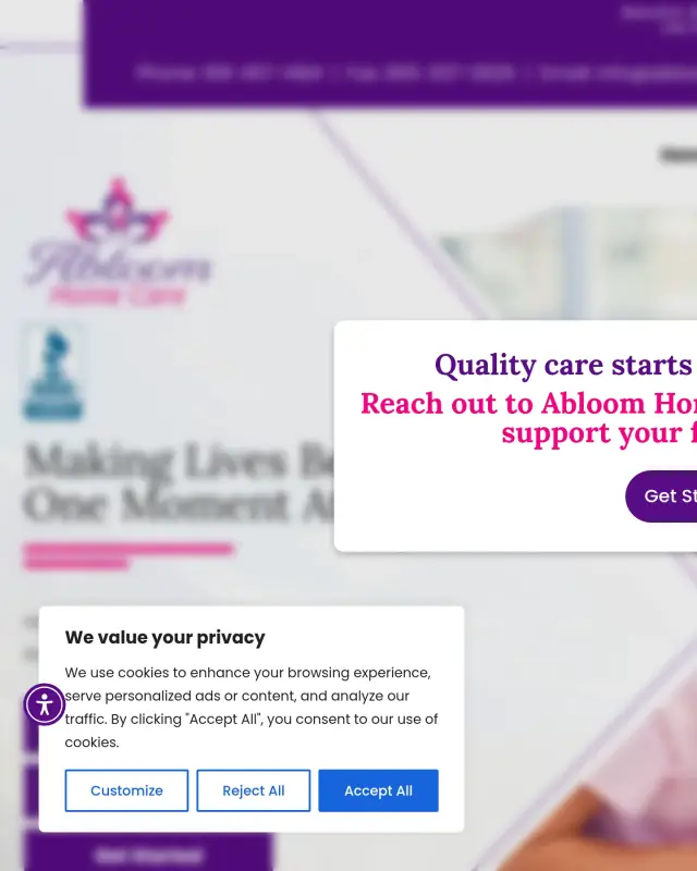 Original Abloom Home Care homepage