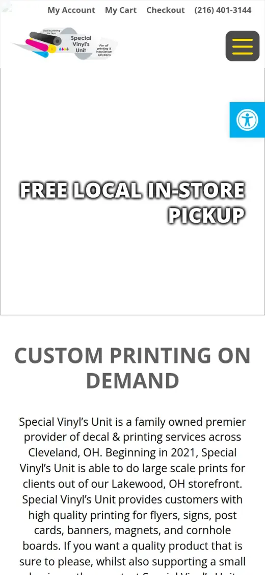 Original mobile first screen: header links, the promo banner text and the start of the intro paragraph.